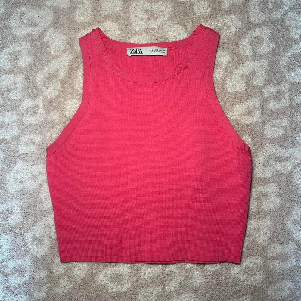 ZARA Ribbed Knit Crop Tank (S)